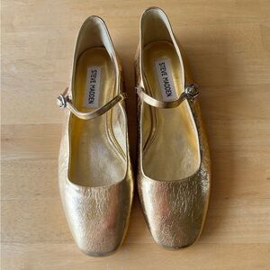Steve Madden Gold Mary Jane Flats | Size 7 | Metallic Ballet Flats